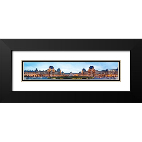 Paris Louvre Black Modern Wood Framed Art Print with Double Matting by Fischer, Rolf