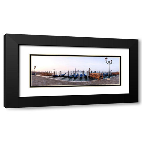 Gondeln in Venedig Black Modern Wood Framed Art Print with Double Matting by Fischer, Rolf