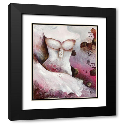 Sensibilite feminine I Black Modern Wood Framed Art Print with Double Matting by Jadis