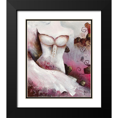 Sensibilite feminine I Black Modern Wood Framed Art Print with Double Matting by Jadis