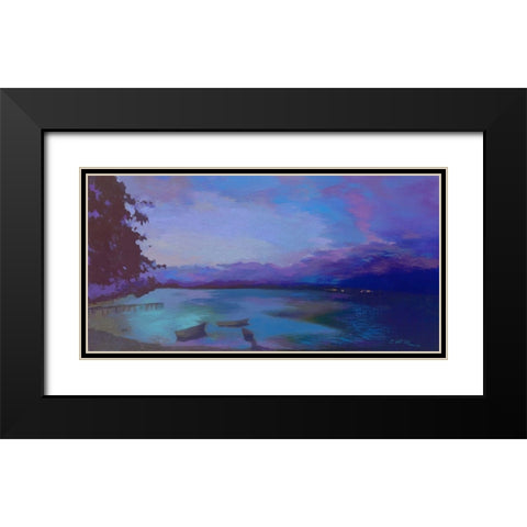 Grand Baie nuit IV Black Modern Wood Framed Art Print with Double Matting by Mazur-Devaux, Ewa