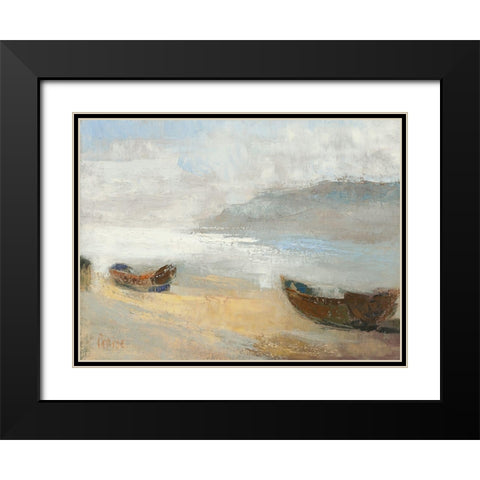 Rivage Corse Black Modern Wood Framed Art Print with Double Matting by Parise, Chantal