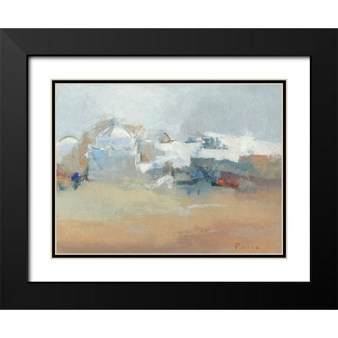 Village du sud Black Modern Wood Framed Art Print with Double Matting by Parise, Chantal