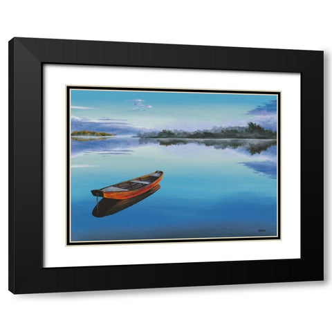 Ruhe am Morgen Black Modern Wood Framed Art Print with Double Matting by Richter, Cornelia