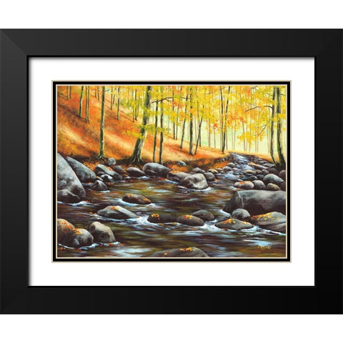 Von Stein zu Stein Black Modern Wood Framed Art Print with Double Matting by Richter, Cornelia