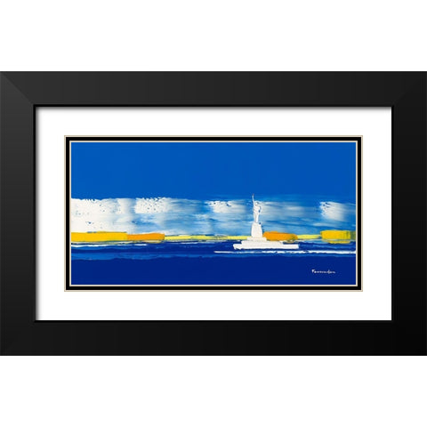 New York II Black Modern Wood Framed Art Print with Double Matting by Fontdeville, Guy