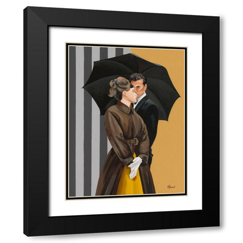 Duo I Black Modern Wood Framed Art Print with Double Matting by Bernard, Anne