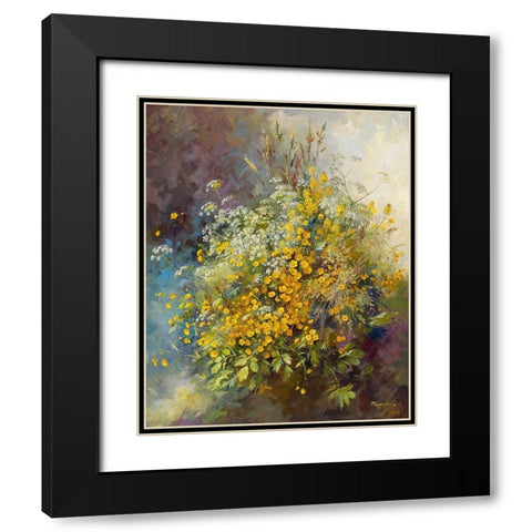 Bouton-d or Black Modern Wood Framed Art Print with Double Matting by Messely, Paul