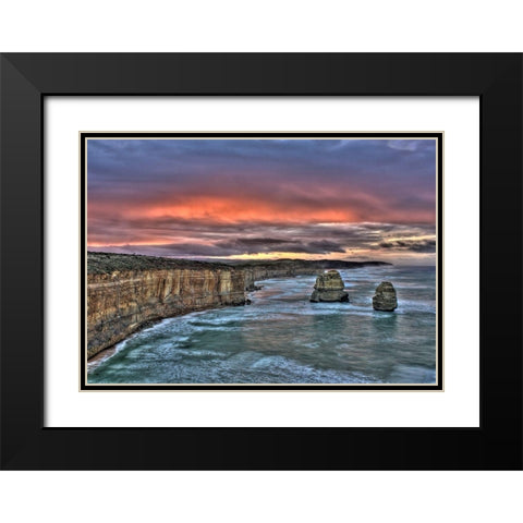 Port Campbell Black Modern Wood Framed Art Print with Double Matting by Terrible, Aurelien