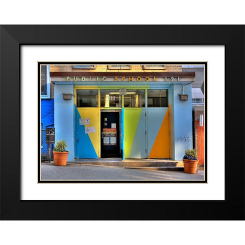 Public School Black Modern Wood Framed Art Print with Double Matting by Terrible, Aurelien