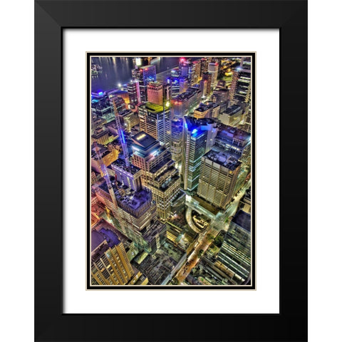 Sydney s Skyline Black Modern Wood Framed Art Print with Double Matting by Terrible, Aurelien