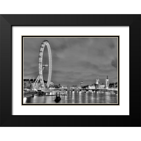 The Thames Black Modern Wood Framed Art Print with Double Matting by Terrible, Aurelien