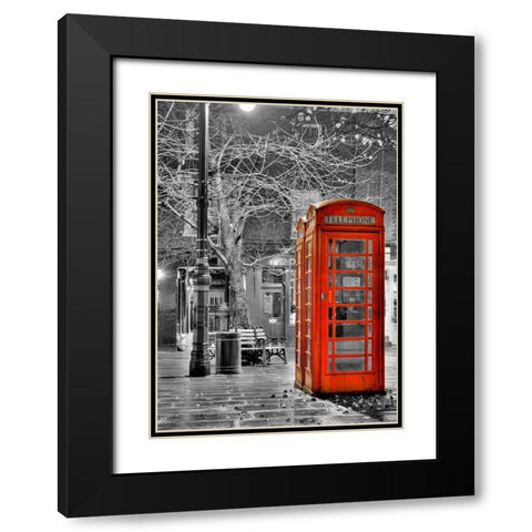 London Phone Black Modern Wood Framed Art Print with Double Matting by Terrible, Aurelien