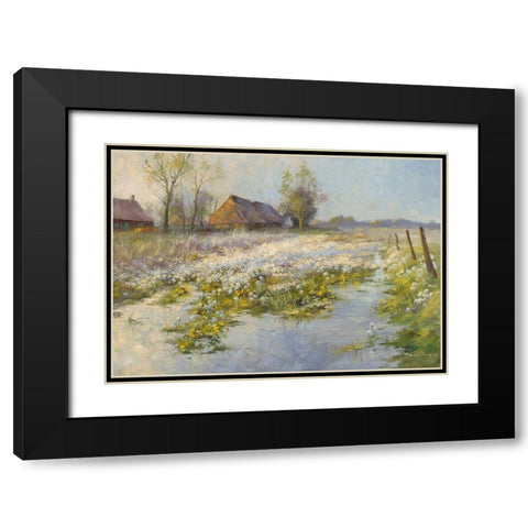 Paysage Black Modern Wood Framed Art Print with Double Matting by Messely, Paul