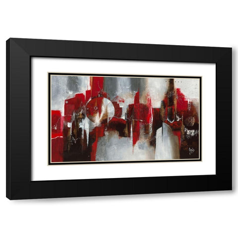 Battement de coeur Black Modern Wood Framed Art Print with Double Matting by Jadis