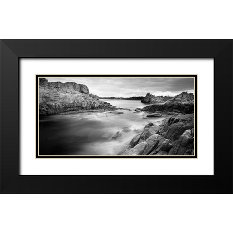 Cote de Granit Rose Black Modern Wood Framed Art Print with Double Matting by Seidel, Leo