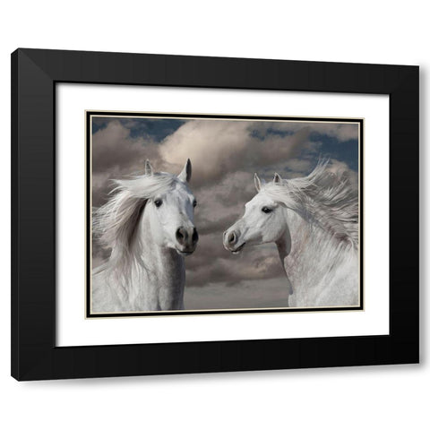 Close Friends Black Modern Wood Framed Art Print with Double Matting by Llovet, Jorge