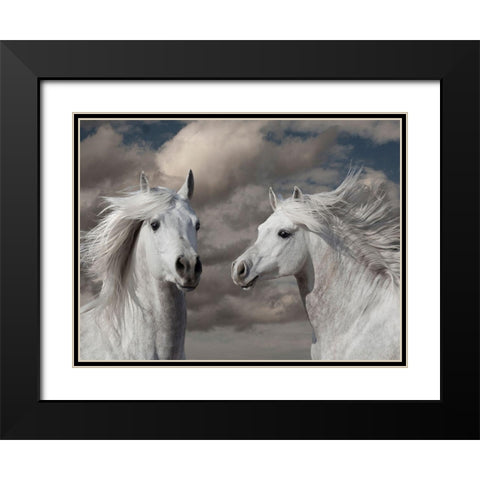 Close Friends Black Modern Wood Framed Art Print with Double Matting by Llovet, Jorge