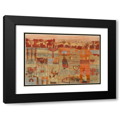 Tao Black Modern Wood Framed Art Print with Double Matting by Richter-Armgart, Rose