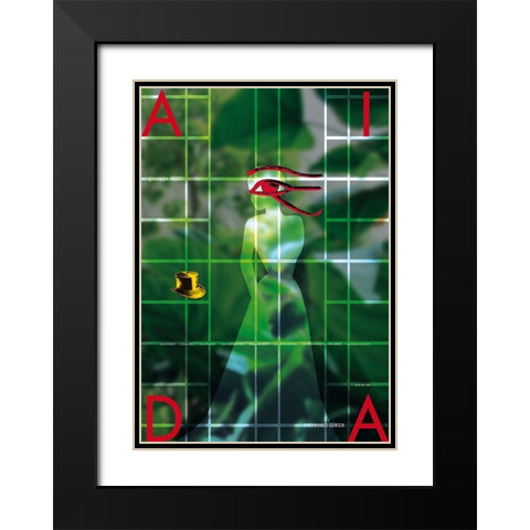 Aida Black Modern Wood Framed Art Print with Double Matting by Geissbuhler, K. Domenic