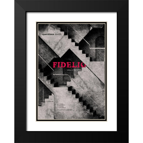 Fidelio Black Modern Wood Framed Art Print with Double Matting by Geissbuhler, K. Domenic