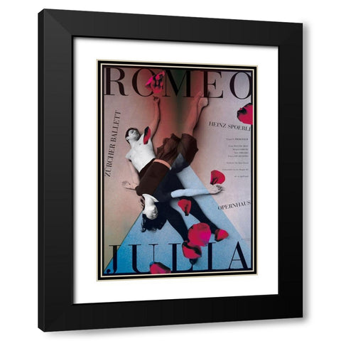 Romeo und Julia Black Modern Wood Framed Art Print with Double Matting by Geissbuhler, K. Domenic