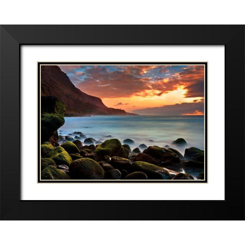 Teneriffa Brandung Black Modern Wood Framed Art Print with Double Matting by Ernemann, Lothar