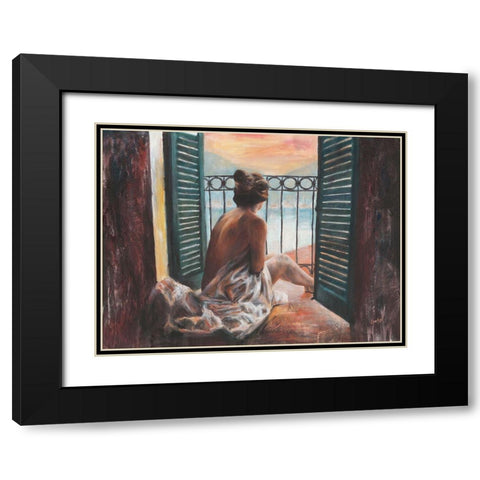 Vista lago I Black Modern Wood Framed Art Print with Double Matting by van den Bogerd, Escha