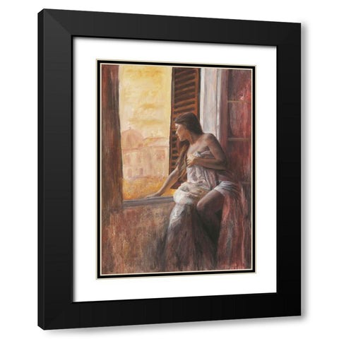 Loveno Black Modern Wood Framed Art Print with Double Matting by van den Bogerd, Escha