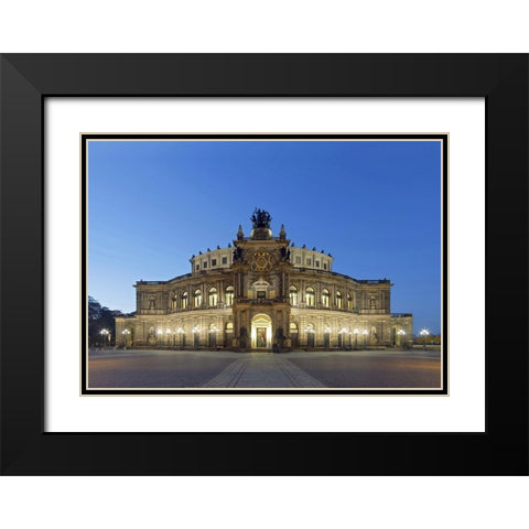 Semper Oper Dresden Black Modern Wood Framed Art Print with Double Matting by Fischer, Rolf