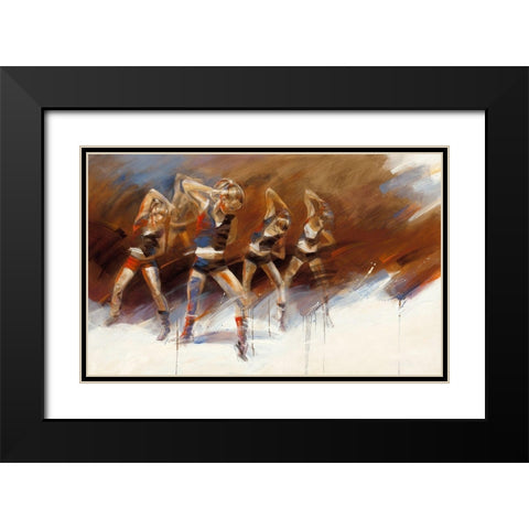Dance up Black Modern Wood Framed Art Print with Double Matting by Meijering, Kitty