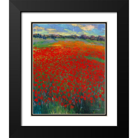 Mohnfeld Black Modern Wood Framed Art Print with Double Matting by Camargo, Jesus P.