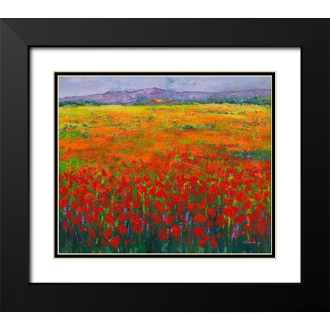 Mohnfeld Black Modern Wood Framed Art Print with Double Matting by Camargo, Jesus P.