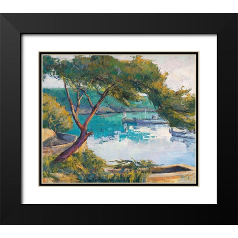 Cala Figuera Black Modern Wood Framed Art Print with Double Matting by Camargo, Jesus P.