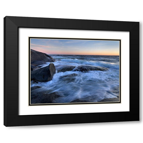 Skagerack Coast Black Modern Wood Framed Art Print with Double Matting by Strand, Hans