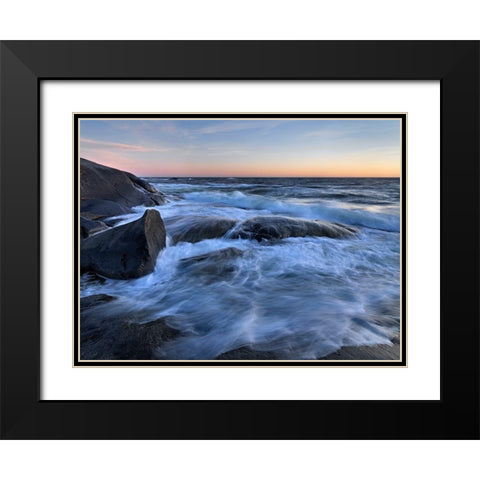 Skagerack Coast Black Modern Wood Framed Art Print with Double Matting by Strand, Hans