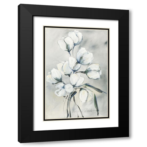 weisse Tulpen II Black Modern Wood Framed Art Print with Double Matting by Decker, Regina