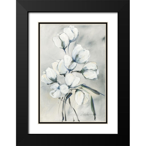 weisse Tulpen II Black Modern Wood Framed Art Print with Double Matting by Decker, Regina