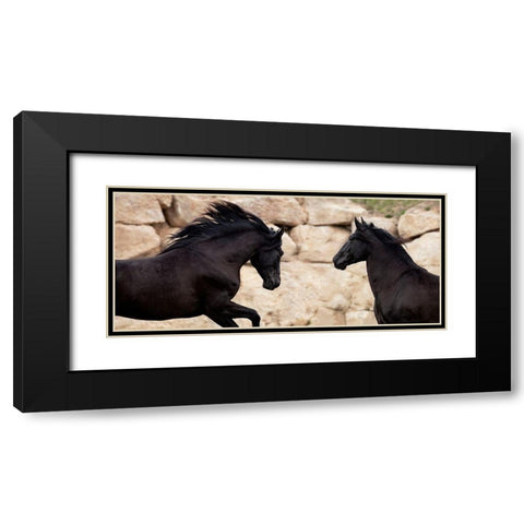 ChallengingÂ  each Other Black Modern Wood Framed Art Print with Double Matting by Llovet, Jorge