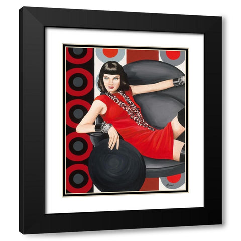 Femme 7 Black Modern Wood Framed Art Print with Double Matting by Bernard, Anne