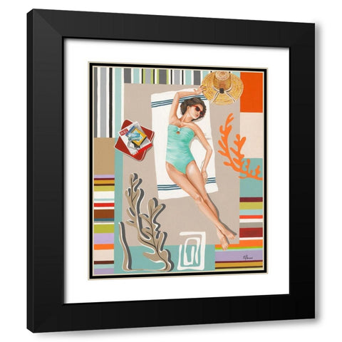 Femme 14 Black Modern Wood Framed Art Print with Double Matting by Bernard, Anne