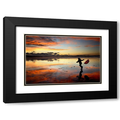 Umbrella Black Modern Wood Framed Art Print with Double Matting by Cano, Marina