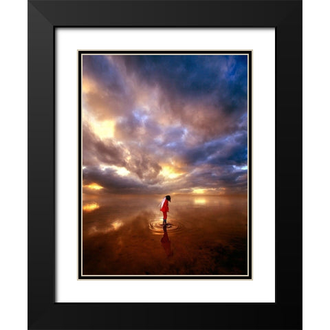 Devil May Care Black Modern Wood Framed Art Print with Double Matting by Cano, Marina