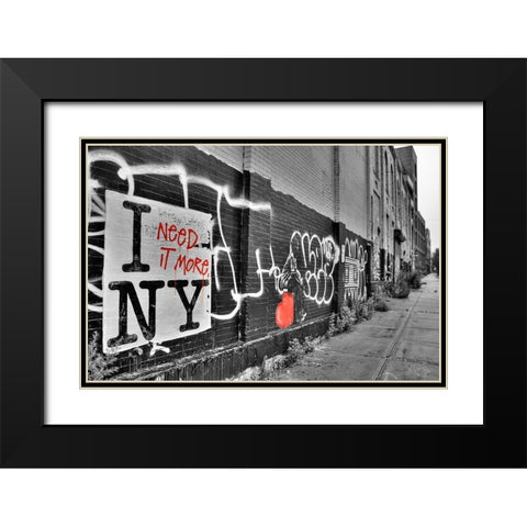 I Need it More NY Black Modern Wood Framed Art Print with Double Matting by Terrible, Aurelien