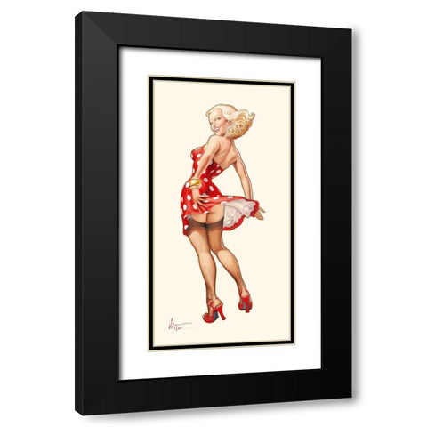 Blonde dans le vent Black Modern Wood Framed Art Print with Double Matting by Hitte, Patrick