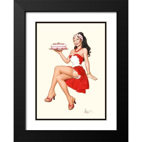 Charlotte Black Modern Wood Framed Art Print with Double Matting by Hitte, Patrick