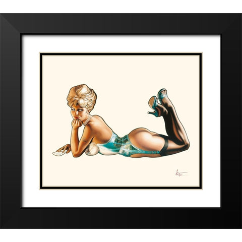 Miss Pacifique Black Modern Wood Framed Art Print with Double Matting by Hitte, Patrick