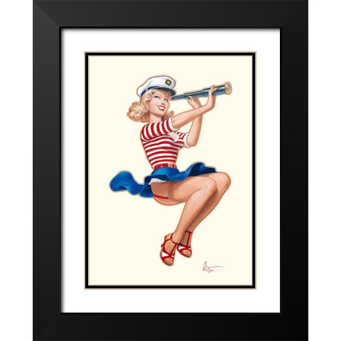 Longue vue Black Modern Wood Framed Art Print with Double Matting by Hitte, Patrick