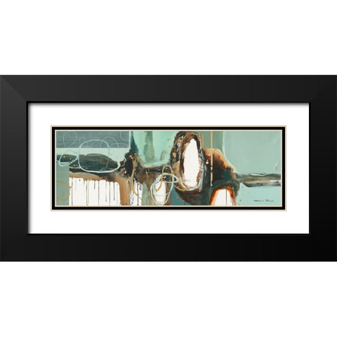 Abstract Composition VII Black Modern Wood Framed Art Print with Double Matting by Barnes, Natasha