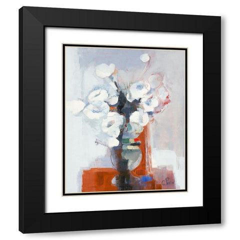 Anemones I Black Modern Wood Framed Art Print with Double Matting by Parise, Chantal